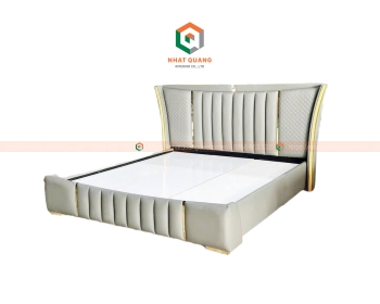 Gường ngủ đệm bọc vải da cao cấp G-009